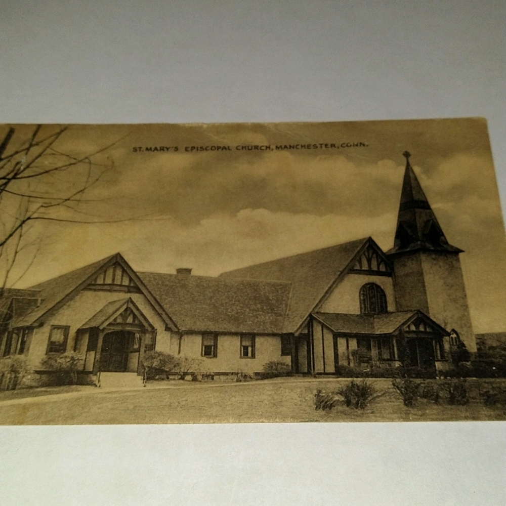 Old postcard St Mary's Episcopal Church Manchester Connecticut